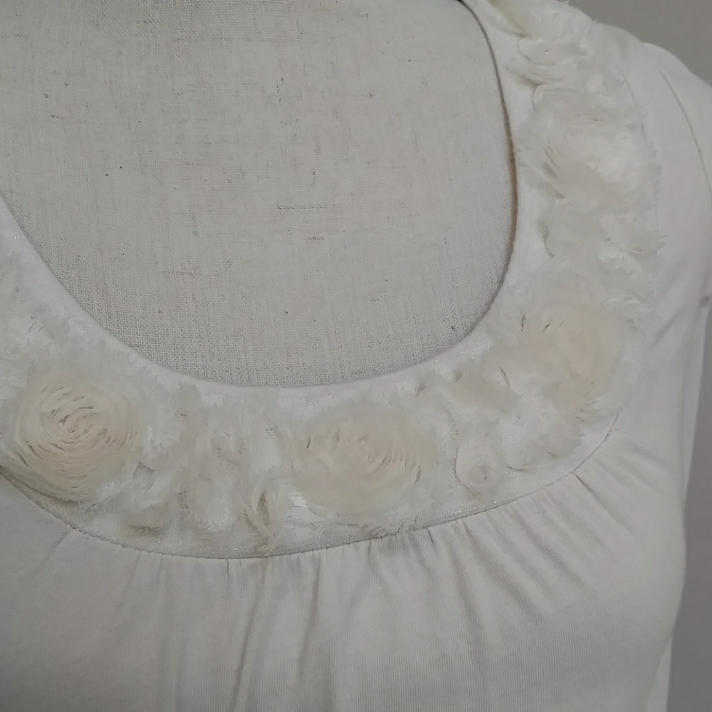 Loft Cream Rosette Detail Top
